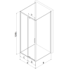 Mexen Exo-3S Duschkabine 3-seitig klappbar 145 x 70 cm, transparent, Chrom - 819-145-070-01-00-3S