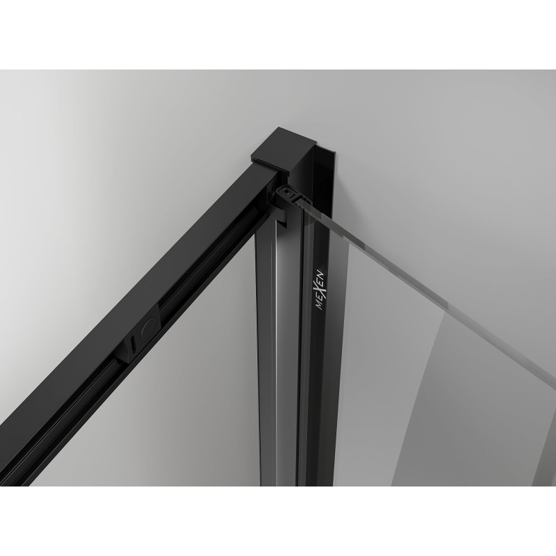 Mexen Exo-3S faltbare 3-seitige Duschkabine 90 x 95 cm, transparent, schwarz - 816-090-095-70-00-3S
