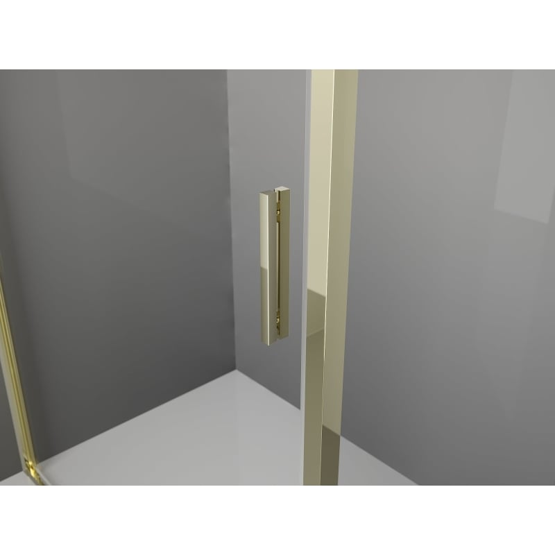 Mexen Exo-3S Duschkabine 3-seitig schwenkbar 90 x 75 cm, transparent, gold - 817-090-075-50-00-3S
