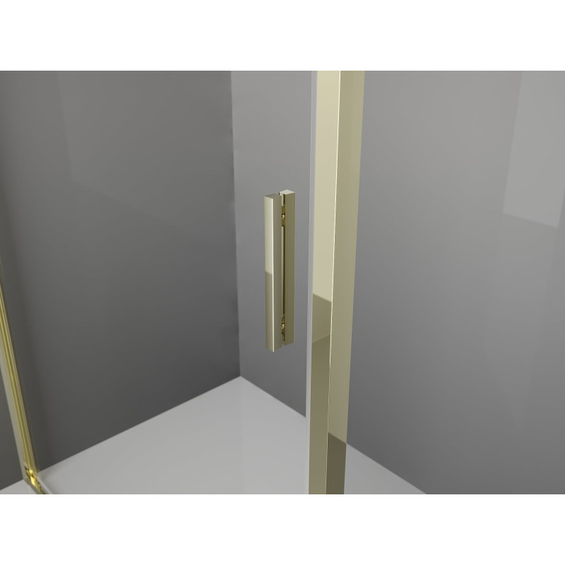Mexen Exo-3S 3-seitige Duschkabine, schwenkbar, 80 x 80 cm, transparent, gold - 817-080-080-50-00-3S