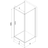 Mexen Exo-3S dreiseitige Duschkabine mit Schwingtür 85 x 90 cm, transparent, gold - 817-085-090-50-00-3S