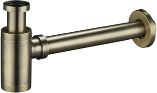 Mexen Halbsyphon rund für Waschbecken, antikes Messing - 79950-40