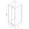 Mexen Exo-3S Duschkabine 3-seitig klappbar 100 x 80 cm, transparent, Chrom - 819-100-080-01-00-3S