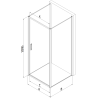 Mexen Exo-3S 3-seitige Duschkabine 90 x 70 cm, transparent, schwarz - 817-090-070-70-00-3S