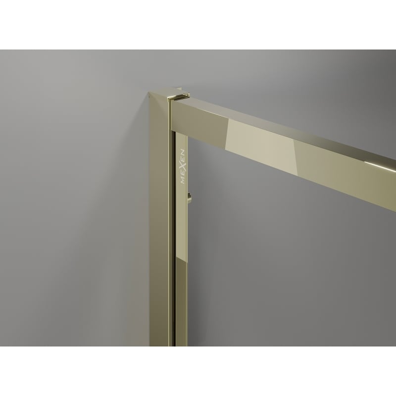 Mexen Exo-3S dreiseitige Duschkabine, schwenkbar 100 x 80 cm, transparent, gold - 819-100-080-50-00-3S
