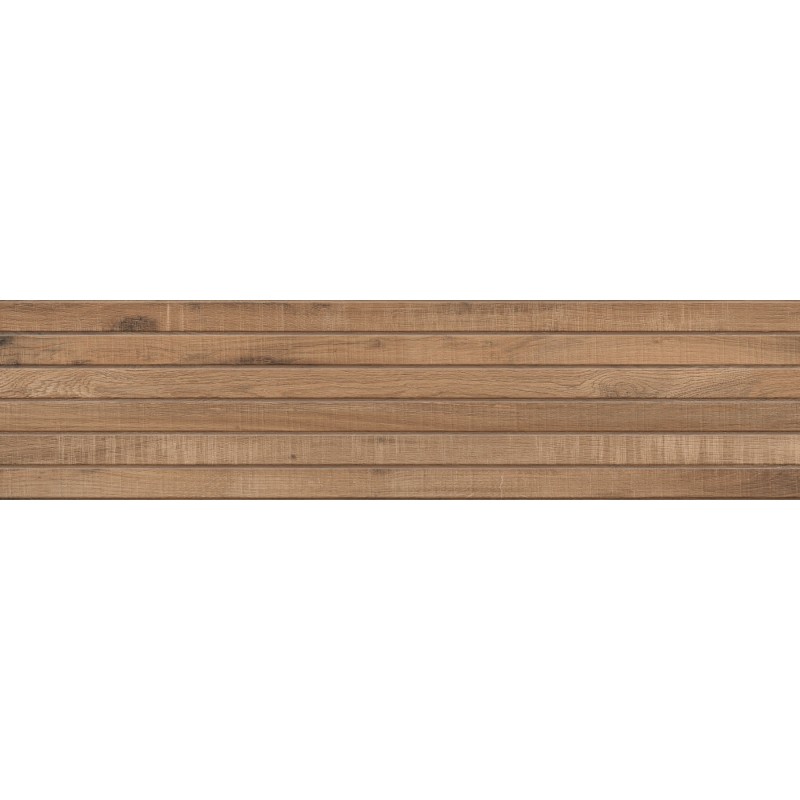 Mexen Western Wood Bruno glasiertes Feinsteinzeug rektifiziert G1, wandähnliche Platte 120 x 30 cm, matt - TL702-120-030-51
