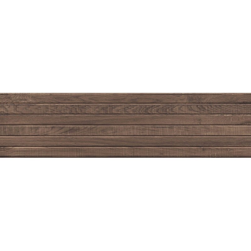 Mexen Western Wood Choco glasiertes Feinsteinzeug rek. G1, wandähnliche Fliese 120 x 30 cm, matt - TL702-120-030-56