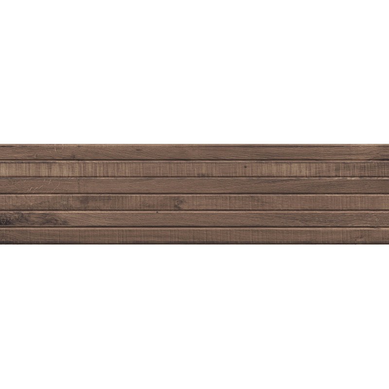 Mexen Western Wood Choco glasiertes Feinsteinzeug rek. G1, wandähnliche Fliese 120 x 30 cm, matt - TL702-120-030-56