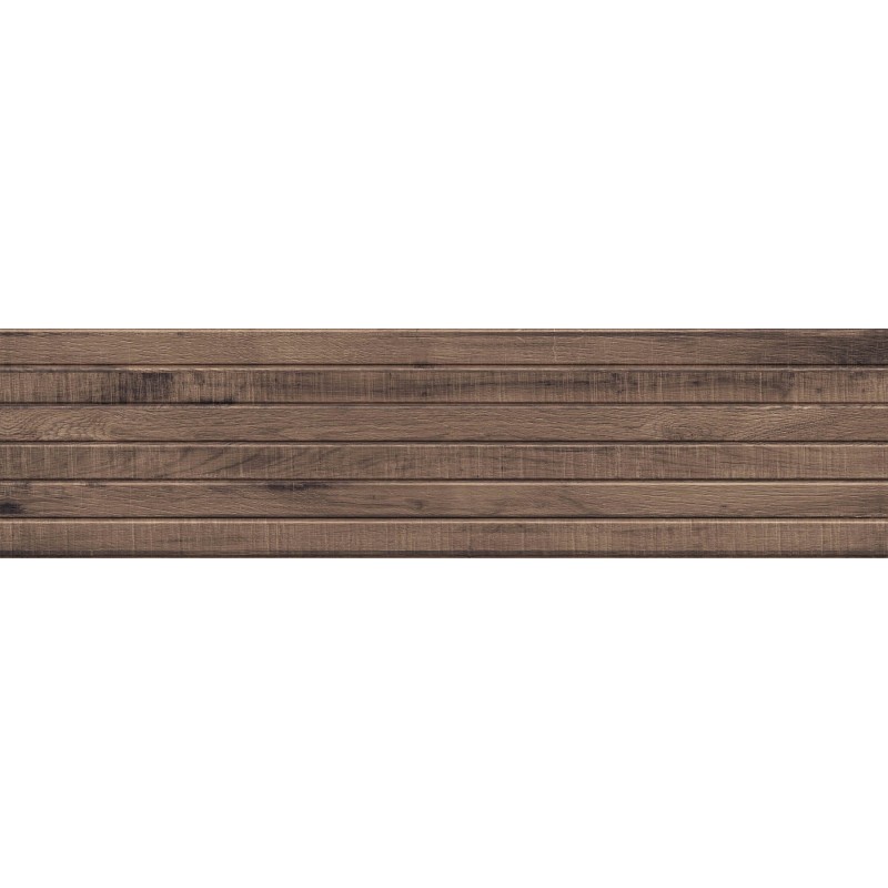 Mexen Western Wood Choco glasiertes Feinsteinzeug rek. G1, wandähnliche Fliese 120 x 30 cm, matt - TL702-120-030-56