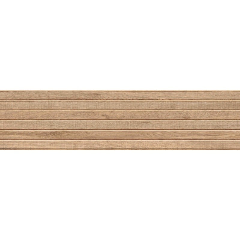 Mexen Mulberry Wood Honey glasiertes Feinsteinzeug rekt. G1, wandähnliche Holzkachel 120 x 30 cm, matt - TL703-120-030-51