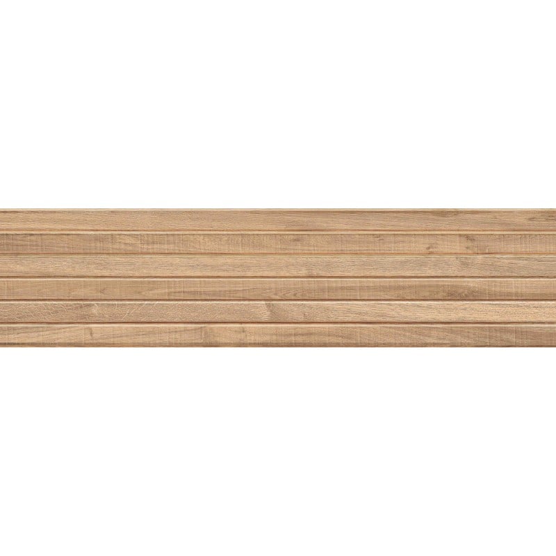 Mexen Mulberry Wood Honey glasiertes Feinsteinzeug rekt. G1, wandähnliche Holzkachel 120 x 30 cm, matt - TL703-120-030-51