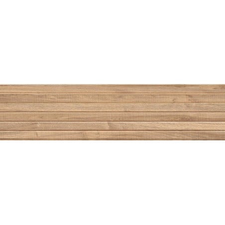 Mexen Mulberry Wood Honey glasiertes Feinsteinzeug rekt. G1, wandähnliche Holzkachel 120 x 30 cm, matt - TL703-120-030-51