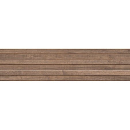 Mexen Mulberry Wood Brauner, glasierter Feinsteinzeug rekt. G1, wandähnliche Holzplatte 120 x 30 cm, matt - TL703-120-030-50