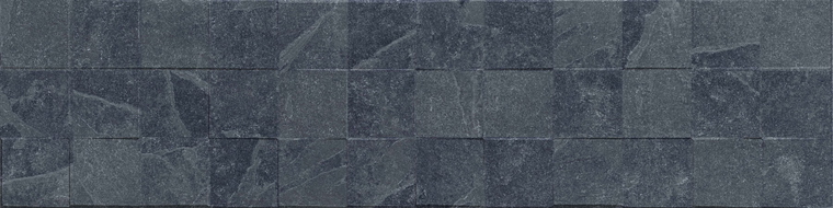 Mexen Icon Lyon Nero glasierter Feinsteinzeug rekt. G1, Wandfliese 120 x 30 cm, matt - TL712-120-030-52