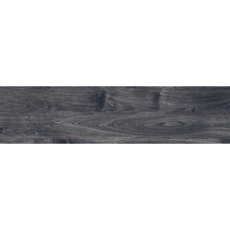 Mexen Riga Schwarzes glasiertes Feinsteinzeug rektifiziert G1, holzähnliche Boden- und Wandfliese 120 x 30 cm, matt