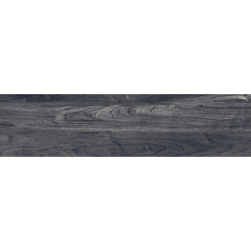 Mexen Riga Schwarzes glasiertes Feinsteinzeug rektifiziert G1, holzähnliche Boden- und Wandfliese 120 x 30 cm, matt