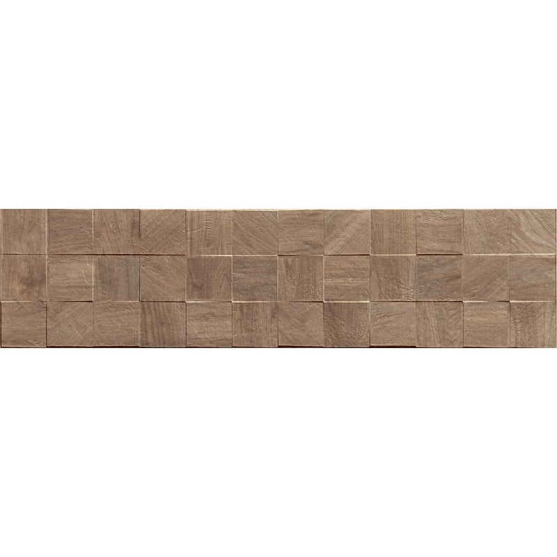 Mexen Riga Lyon Brown glasiertes Feinsteinzeug rek., holzähnliche Wandplatte 120 x 30 cm, matt - TL713-120-030-51