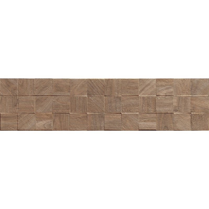 Mexen Riga Lyon Brown glasiertes Feinsteinzeug rek., holzähnliche Wandplatte 120 x 30 cm, matt - TL713-120-030-51