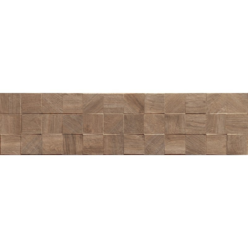 Mexen Riga Lyon Brown glasiertes Feinsteinzeug rek., holzähnliche Wandplatte 120 x 30 cm, matt - TL713-120-030-51