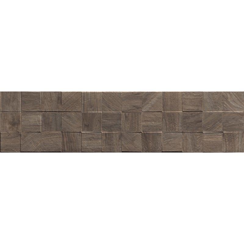 Mexen Riga Lyon Choco glasiertes Feinsteinzeug rekt. G1, holzähnliche Wandfliese 120 x 30 cm, matt - TL713-120-030-52