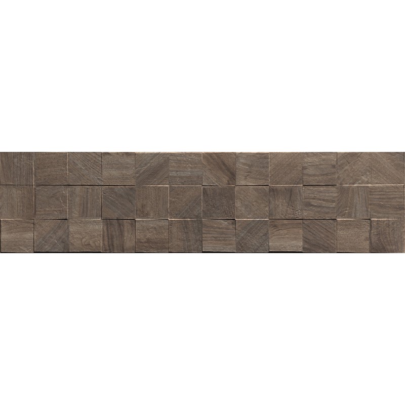 Mexen Riga Lyon Choco glasiertes Feinsteinzeug rekt. G1, holzähnliche Wandfliese 120 x 30 cm, matt - TL713-120-030-52