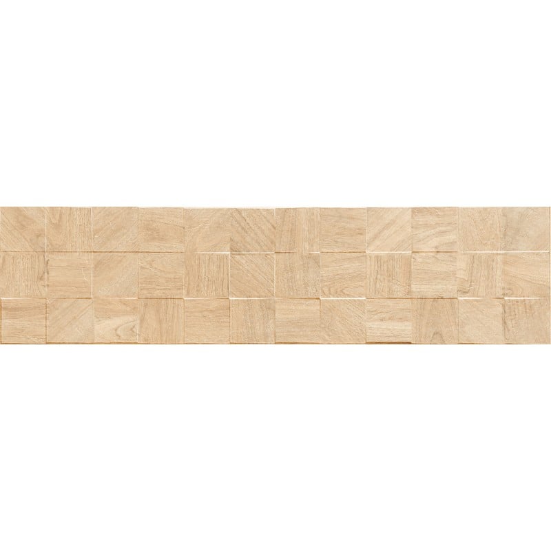 Mexen Riga Lyon Crema glasiertes Feinsteinzeug rekt. G1, wandähnliche Holzplatte 120 x 30 cm, matt - TL713-120-030-53
