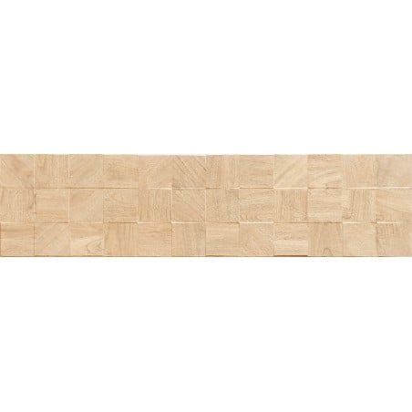 Mexen Riga Lyon Crema glasiertes Feinsteinzeug rekt. G1, wandähnliche Holzplatte 120 x 30 cm, matt - TL713-120-030-53