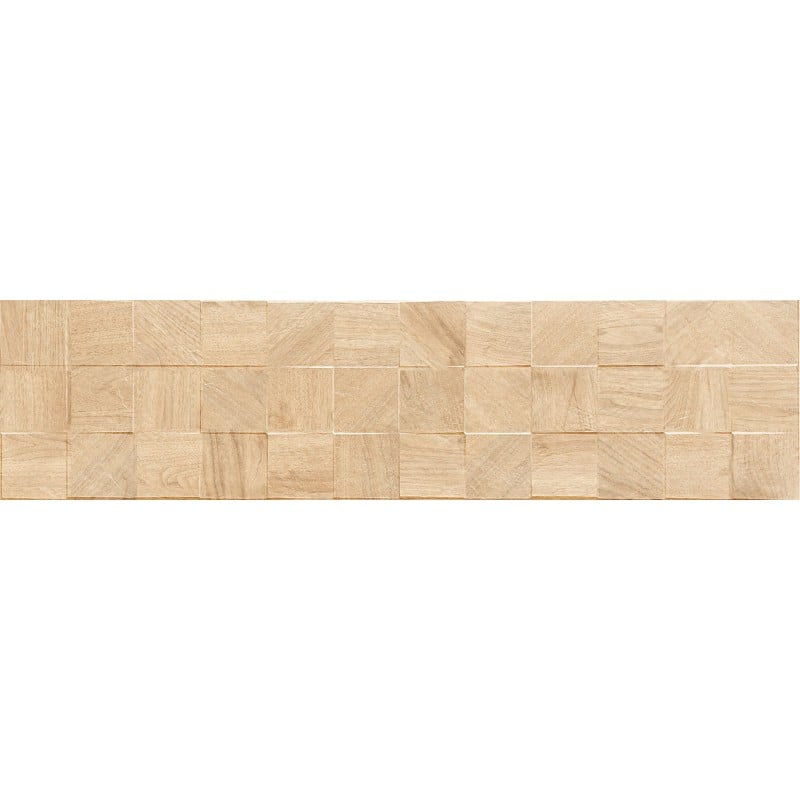 Mexen Riga Lyon Crema glasiertes Feinsteinzeug rekt. G1, wandähnliche Holzplatte 120 x 30 cm, matt - TL713-120-030-53