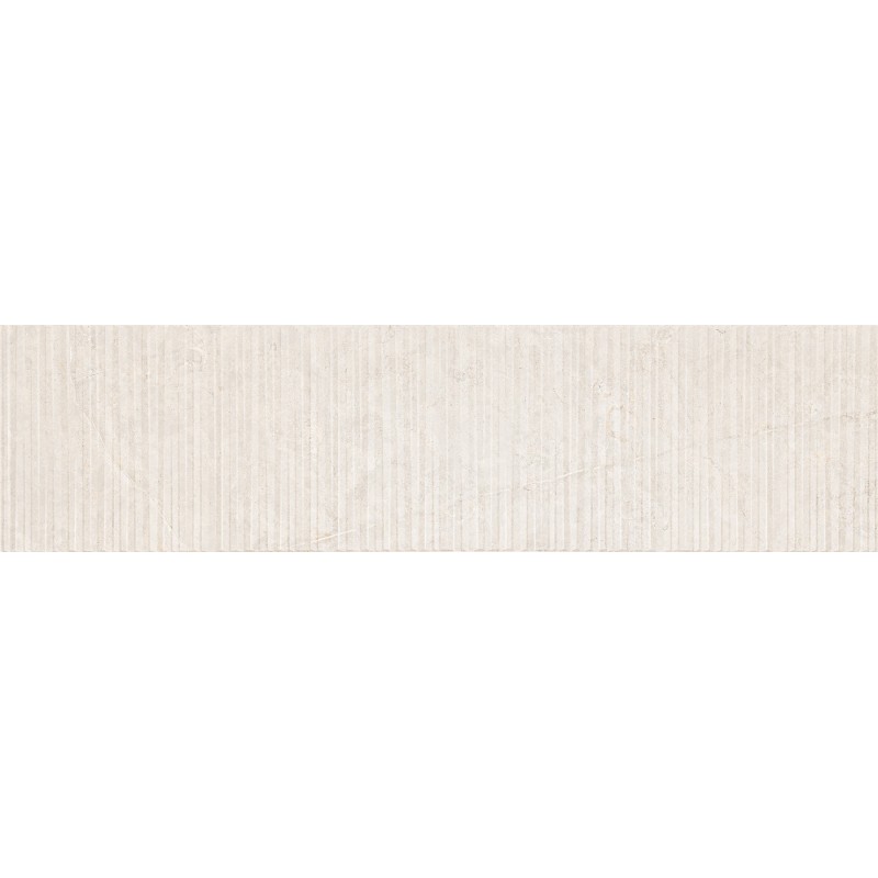 Mexen Flamingo Mayolica Bianco glasiertes Feinsteinzeug rek. G1, Wandfliese 120 x 30 cm, Carving - TL715-120-030-50