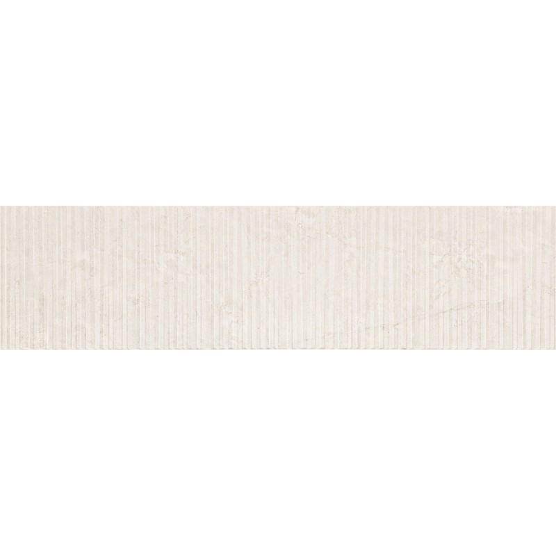 Mexen Flamingo Mayolica Bianco glasiertes Feinsteinzeug rek. G1, Wandfliese 120 x 30 cm, Carving - TL715-120-030-50