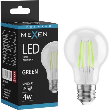 Mexen Vintis LED-Filament-Glühbirne E27, A60, 4W, 55 lm, grün - L150-E27-04XX-46