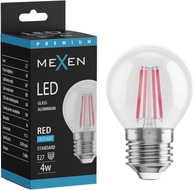 Mexen Vintis LED-Filament-Glühbirne E27, G45, 4W, 55 lm, rot - L156-E27-04XX-45