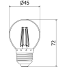 Mexen Vintis LED-Filament-Glühbirne E27, G45, 4W, 55 lm, blau - L156-E27-04XX-47