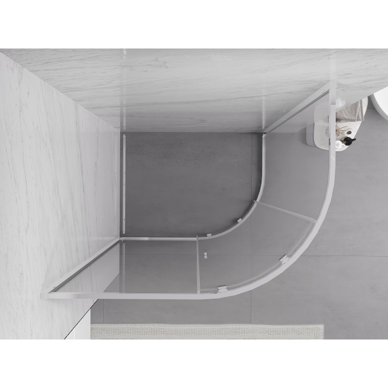 Mexen Exo asymmetrische, halbrunde Duschkabine 120 x 80 cm, transparent, Chrom - 8131-120-080-01-00