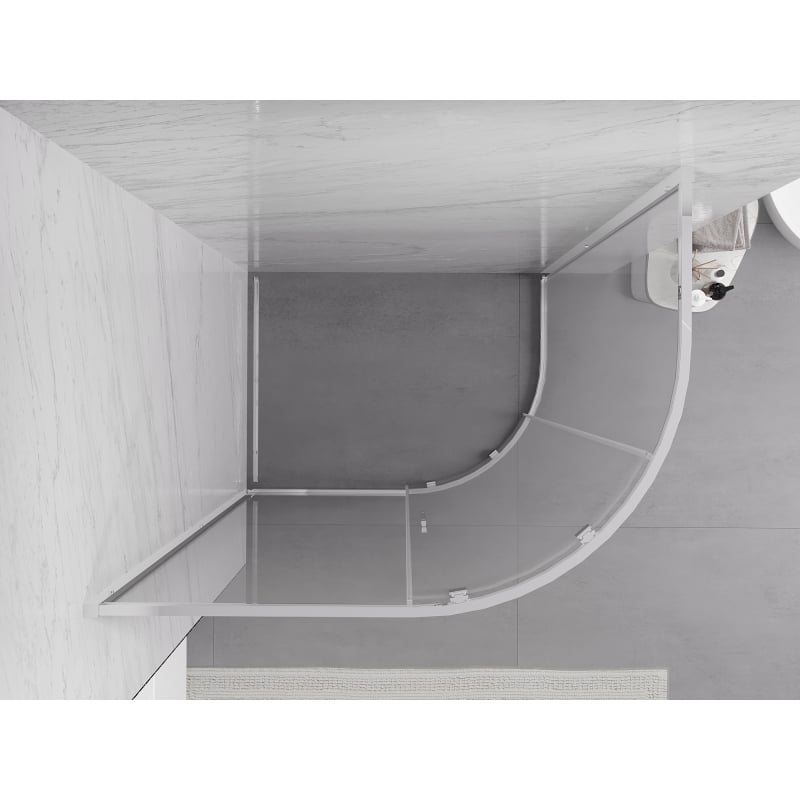 Mexen Exo-S Halbrunde asymmetrische Duschkabine zum Schieben 120 x 80 cm, transparent, Chrom - 8131-120-080-01-00