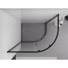 Mexen Exo Asymmetrische Halbkreis-Duschkabine verschiebbar 120 x 80 cm, transparent, schwarz - 8131-120-080-70-00