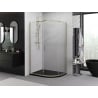 Mexen Exo asymmetrische, halbrunde Duschkabine, 120 x 80 cm, transparent, gold - 8131-120-080-50-00