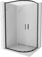 Mexen Exo asymmetrische, halbrunde Schiebeduschkabine 120 x 80 cm, transparent, schwarz - 8132-120-080-70-00