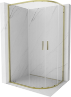 Mexen Exo halbkreisförmige, verschiebbare Duschkabine 120 x 80 cm, transparent, gold - 8132-120-080-50-00