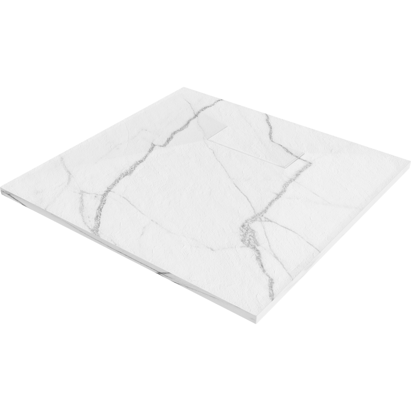 Mexen Hugo Quadratische Duschwanne SMC 70 x 70 cm, weißer Stein - 42157070
