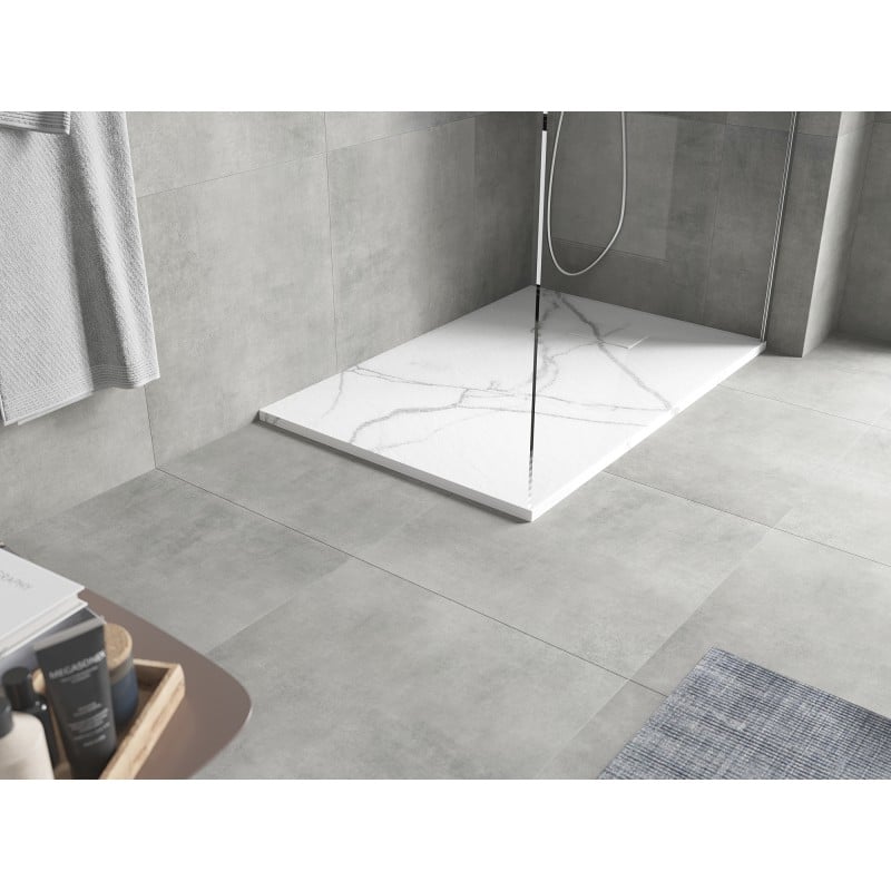 Mexen Hugo Rechteckige SMC-Duschwanne 130 x 90 cm, weißer Stein - 42159013