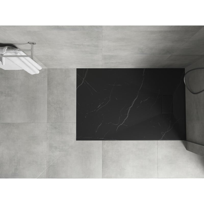Mexen Hugo rechteckige Duschwanne SMC 90 x 80 cm, schwarzer Stein - 42758090
