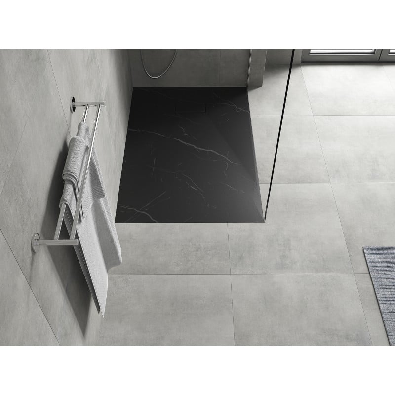 Mexen Hugo rechteckige Duschwanne SMC 110 x 90 cm, schwarzer Stein - 42759011