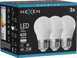 Mexen Nova 3x LED-Lampe E27, G45, 4W, Neutral - 4000K, 420 lm - L101-E27-0440-01x03
