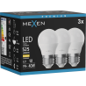 Mexen Nova 3x LED-Glühbirne E27, G45, 5W, Warm - 3000K, 525 lm - L101-E27-0530-01x03