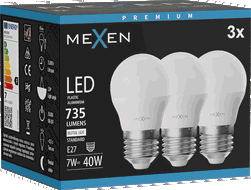 Mexen Nova 3x LED-Glühbirne E27, G45, 7W, Neutral - 4000K, 735 lm - L101-E27-0740-01x03