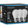Mexen Nova 3x LED-Glühbirne E27, G45, 7W, Kalt - 6500K, 735 lm - L101-E27-0765-01x03