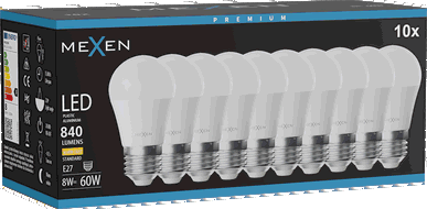 Mexen Nova 10x LED-Lampe E27, G45, 8W, Warm - 3000K, 840 lm - L101-E27-0830-01x10