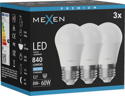 Mexen Nova 3x LED-Lampe E27, G45, 8W, Kalt - 6500K, 840 lm - L101-E27-0865-01x03
