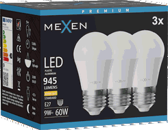 Mexen Nova 3x LED-Glühbirne E27, G45, 9W, Warm - 3000K, 945 lm - L101-E27-0930-01x03